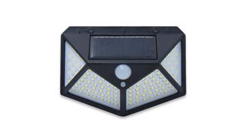 100 LED-es Napelemes Fali Lámpa Mozgásérzékelovel  Eroteljes és Energiatakarékos