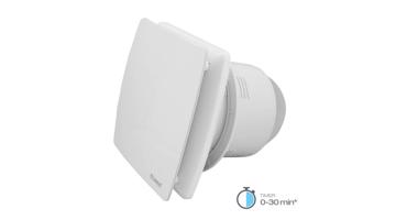 100mm Fürdőszobai Ventilátor 12W, 2200 RPM, Golyóscsapágyas Motor, Időzítő IPX4