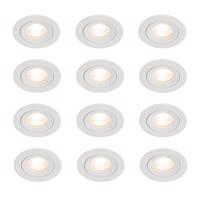 12 db-os beépíthető spotlámpa szett fehér kerek GU10 50 mm IP44 - Xena