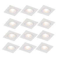 12 db-os beépíthető spotlámpa szett fehér, négyzet alakú, GU10, 50 mm, IP44 - Xena