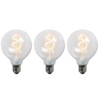 3 db E27 LED csavart izzólámpa készlet G95 átlátszó 5W 400 lm 2200K