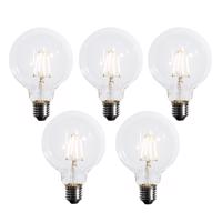 5 darabos készlet E27 3 lépésben dimmelhető LED izzó G95 4W 450 lm 2700K