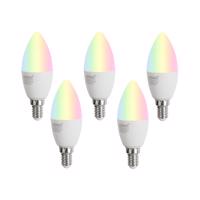 5 db E14 Dimmelhető LED Izzó C37 Opál 4.9W 470lm 2700-6500K