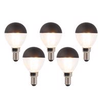 5 db E14-es dimmelhető LED izzószál izzó szett P45 fekete 300 lm 2700 K