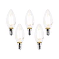 5 db E14 LED izzó szett B35 átlátszó 2,2W 470lm 2700K