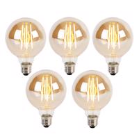 5 db E27 3 fokozatú dimmelhető LED izzó G95 arany üveg 5W 380lm 2200K