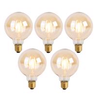 5 db E27 3 fokozatú dimmelhető LED izzó G95 Goldline 5W 530lm 2200K szett