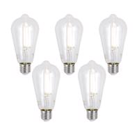 5 db E27 Dimmelhető LED Izzó ST64 Átlátszó 7W 806lm 2700-6500K