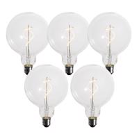 5 db E27 Dimmelhető LED Spirál Filament G125 4W 270lm 2200K