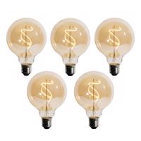 5 db E27 Dimmelhető LED Spirál Filament G95 4W 270lm 2200K