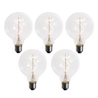 5 db E27 Dimmelhető LED spirál izzószál G95 4W 270lm 2200K