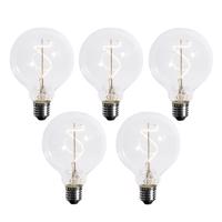 5 db E27 Dimmelhető LED spirál izzószál G95 4W 270lm 2700K