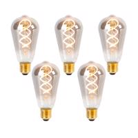 5 db E27-es dimmelhető LED izzó szett, ST64, füstös, 120 lm, 1800 K
