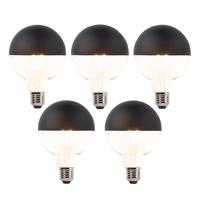 5 db E27-es dimmelhető LED izzószál izzó G95 fekete 550 lm 2700 K