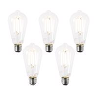 5 db E27 LED izzó ST64 átlátszó 2,2W 470lm 2700K szett