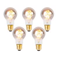 5 db E27 LED spirál izzó szett A60 füst 4W 120lm 1800K