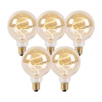 5 db E27 szabályozható LED spirál izzólámpa készlet G95 goldline