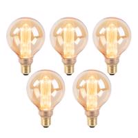 5 db G95 E27 LED izzó szett 5W 1800K borostyán 3 fokozatú dimmelhető