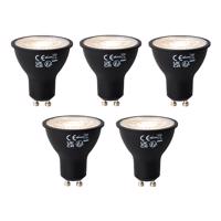 5 db GU10 dimabre LED lamp zwart 6W 500 lm 3000K