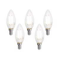 5 db Okos E14 LED izzók C35 átlátszó 4.2W 470lm 2700-6500K