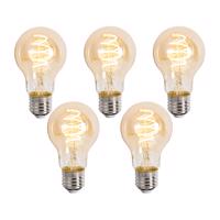 5 db Okos E27 Dimmelhető LED Izzó A60 Borostyán 4.9W 320lm 2500K