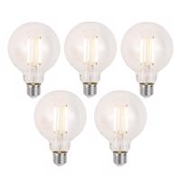 5 db Okos E27 Dimmelhető LED Izzó G95 Átlátszó 7W 806lm 2700-6500K
