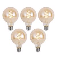5 db Okos E27 Dimmelhető LED Izzó G95 Borostyán 4.9W 320lm 2500K
