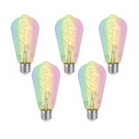 5 db Okos E27 Dimmelhető LED Izzó ST64 Átlátszó RGBW 4W 250lm 2700K