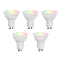 5 db Okos GU10 50 mm-es, dimmelhető LED izzók, opál üveg, 4,7 W, 400 lm, 2700-6500 K