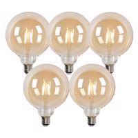 5 db-os okos E27 LED izzó szett G125 arany 4,9W 470lm 1800-4000K