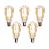 5 db Smart E27 szabályozható Kelvin LED lámpában ST64 goldline 7W 700 lm 1800-4000K