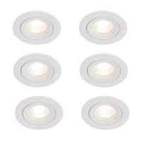 6 db fehér, kerek GU10-es beépíthető spotlámpa szett (50 mm, IP44) - Xena