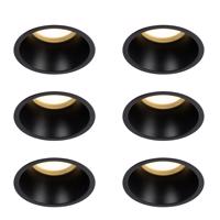 6 db fekete GU10 beépíthető spotlámpa szett 70 mm IP44 - Dept
