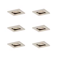 6 db Modern beépíthető spotlámpa bézs GU10 50 mm elforgatható és dönthető - Qure