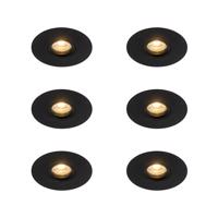6 db Modern süllyesztett folt fekete 12 cm - Buco