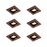 6 db Modern süllyesztett spotlámpa sötét bronz állítható - Qure