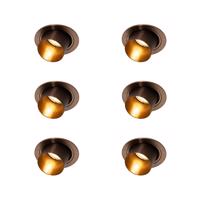 6 db Modern süllyesztett spotlámpa sötét bronz kerek dönthető - Installa