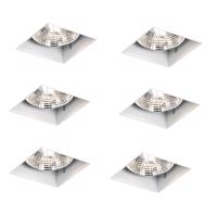 6 db-os süllyesztett spotlámpa szett fehér GU10 70 mm-es, szegély nélküli - Oneon