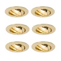 6 db-os süllyesztett spotlámpa szett, sárgaréz GU10 35 mm - Edu