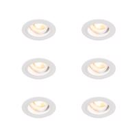 6 db Süllyesztett reflektorfény kerek, fehér forgatható és dönthető - Chuck