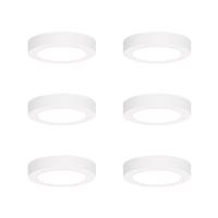 6 db Süllyesztett vagy felületre szerelt spot fehér 14 cm LED-del 3 fokozatú fényerő-melegítés - Transz