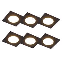 6 süllyesztett folt, fekete, LED -del, 3 lépésben szabályozható IP65 - Egyszerűen