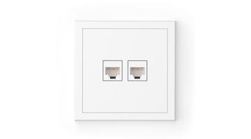 Adria dupla RJ45 CAT6 aljzat kerettel, fehér nagy sebességű hálózati csatlakozás