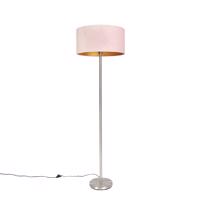 Állólámpa acél rózsaszín árnyalattal 50 cm - Simplo