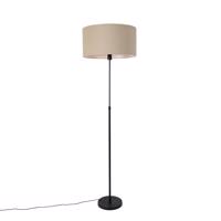 Állólámpa fekete állítható ernyővel világosbarna 50 cm - Parte
