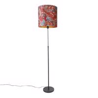 Állólámpa fekete árnyalatú páva design piros 40 cm - Parte