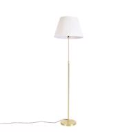 Arany / sárgaréz állólámpa 45 cm-es rakott árnyalatú krémmel - Parte