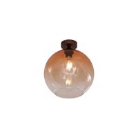 Art Deco mennyezeti lámpa sötét bronz színben borostyán üveggel - Sandra