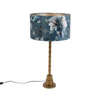 Asztali lámpa bronz színű, bársony lámpabúrával, hal alakú talppal, 35 cm - Pisos