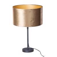 Asztali lámpa fekete bársony lámpabúrával bronz színben 35 cm - Parte